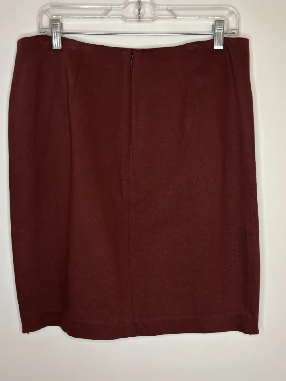 CAbi Boss Skirt Womens 10 Brown #3582 Professional Knee Length Pencil Pockets